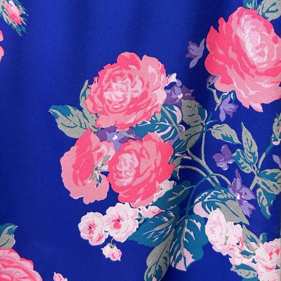 Torrid Top Women's 2 2X Blue Pink Cami Halter Tank Floral Colorful Beachy Flowy - Picture 3 of 12